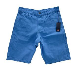 Dickies Carpenter Shorts Men's 30 Azure Blue Duck Cloth Skateboarding DRR01SWZ